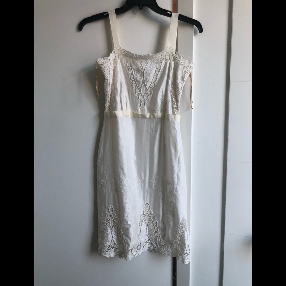 Sz 6 Rachel Roy satin and lace white dress